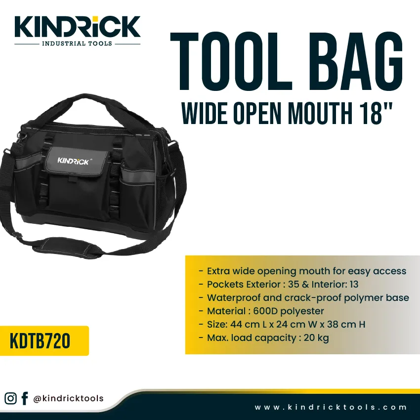 Wide Tool Bag Wide Open Mouth